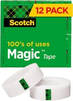 Scotch Magic Tape, 12 Rolls, Numerous Applications, Invisible, Engineered for Repairing, 3/4 x 1000 Inches, Boxed (810K12)